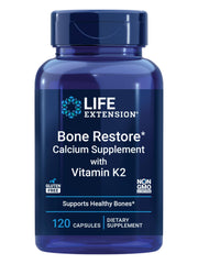 Life Extension envase frontal Bone Restore mostrando apoyo óseo