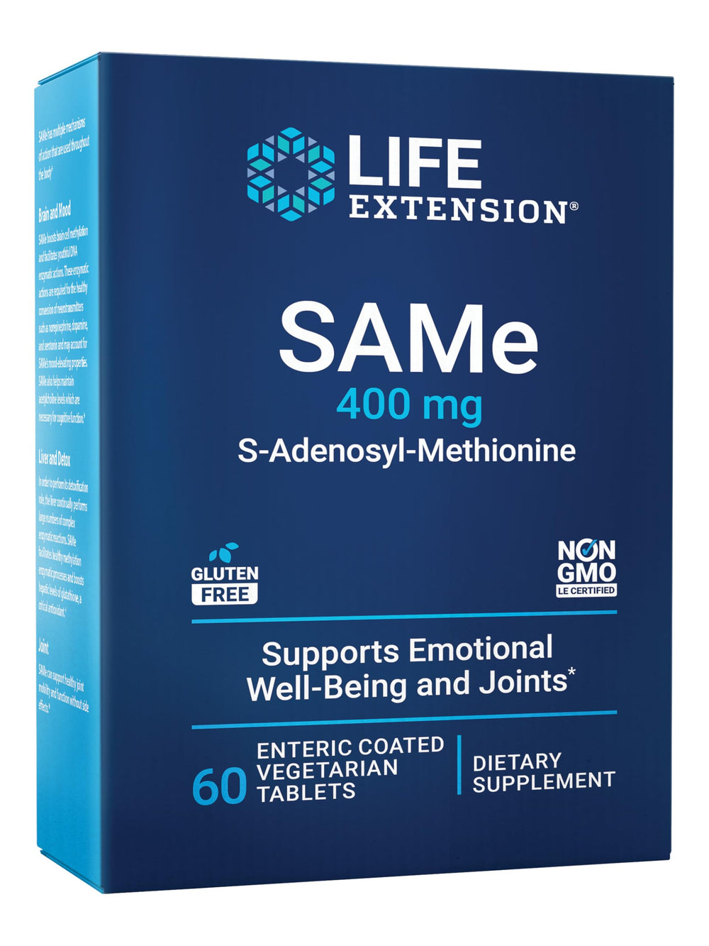 Life Extension frente del envase Same 400 mg, presenta dosis clara y beneficios