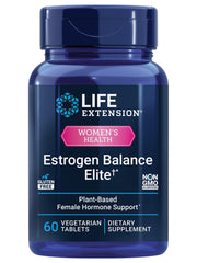 Life Extension envase frontal de Estrogen Balance Elite mostrando etiqueta y cantidad