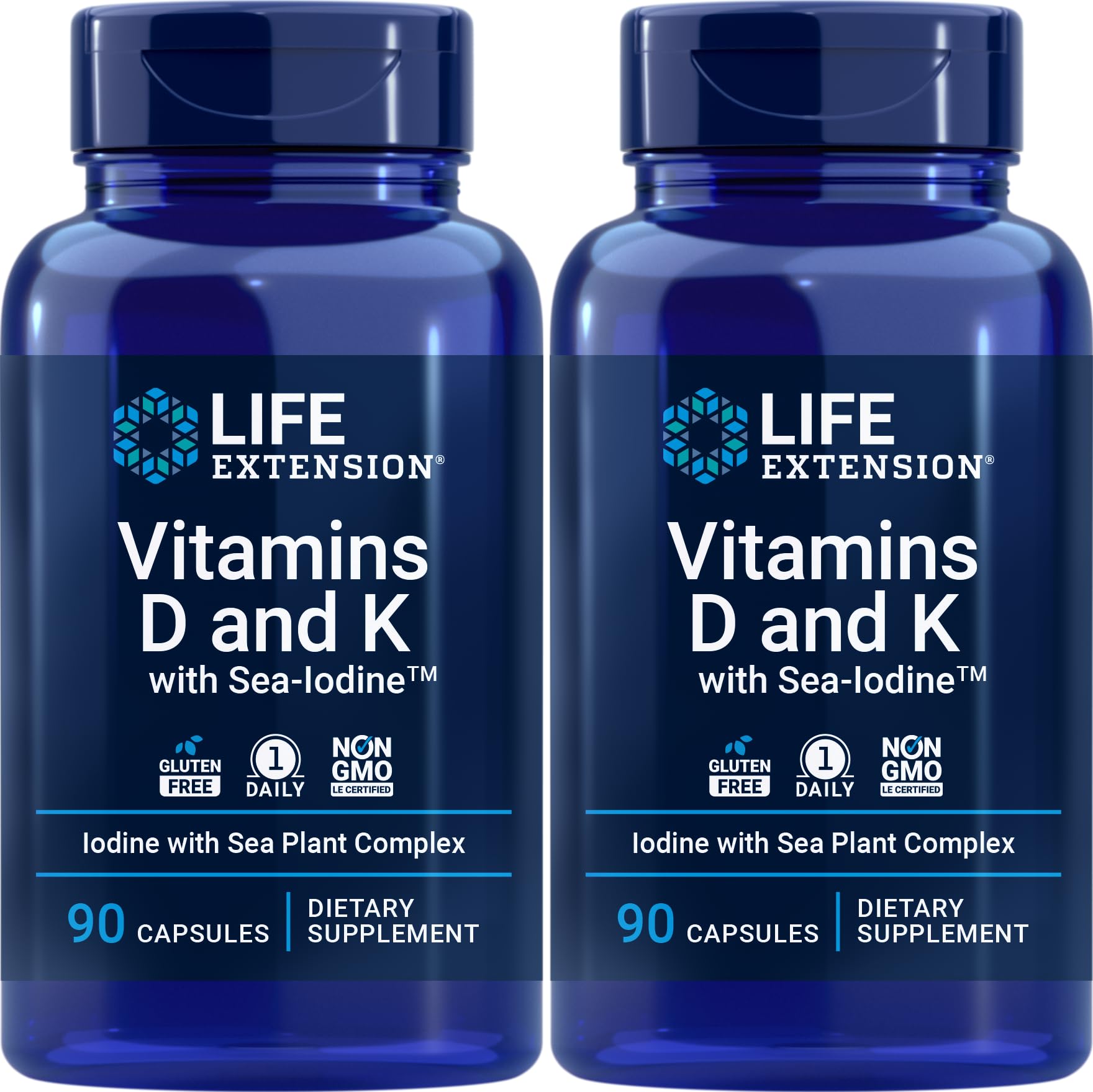 Life Extension frontal del pack de 2 frascos mostrando diseño y beneficios