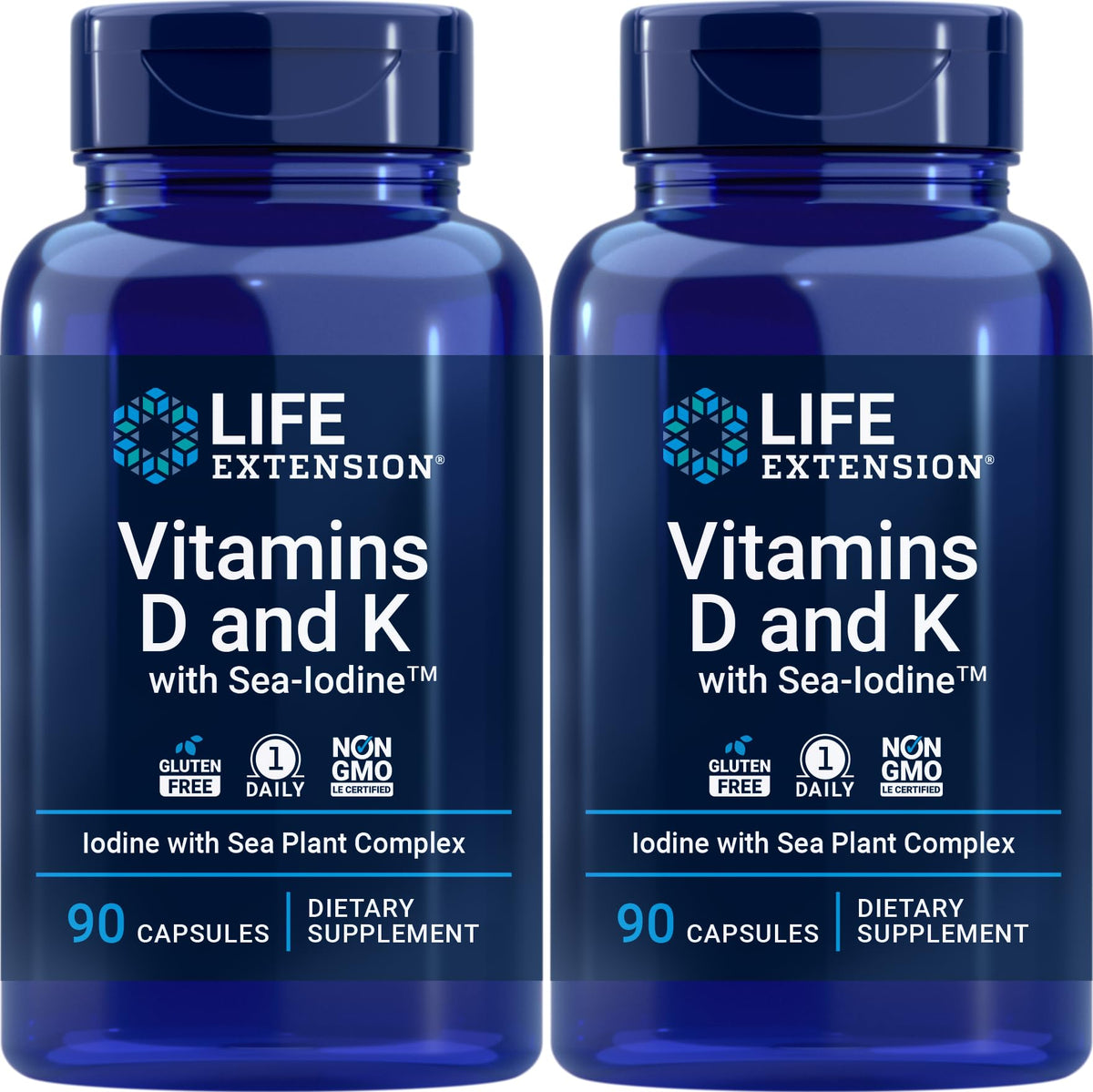 Life Extension frontal del pack de 2 frascos mostrando diseño y beneficios