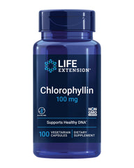 Life Extension frontal del envase mostrando clorofilina y beneficio antioxidante
