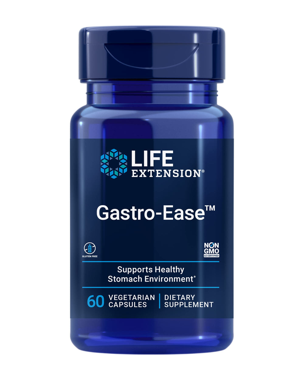 Life Extension envase frontal mostrando Gastro-Ease y claridad de propósito