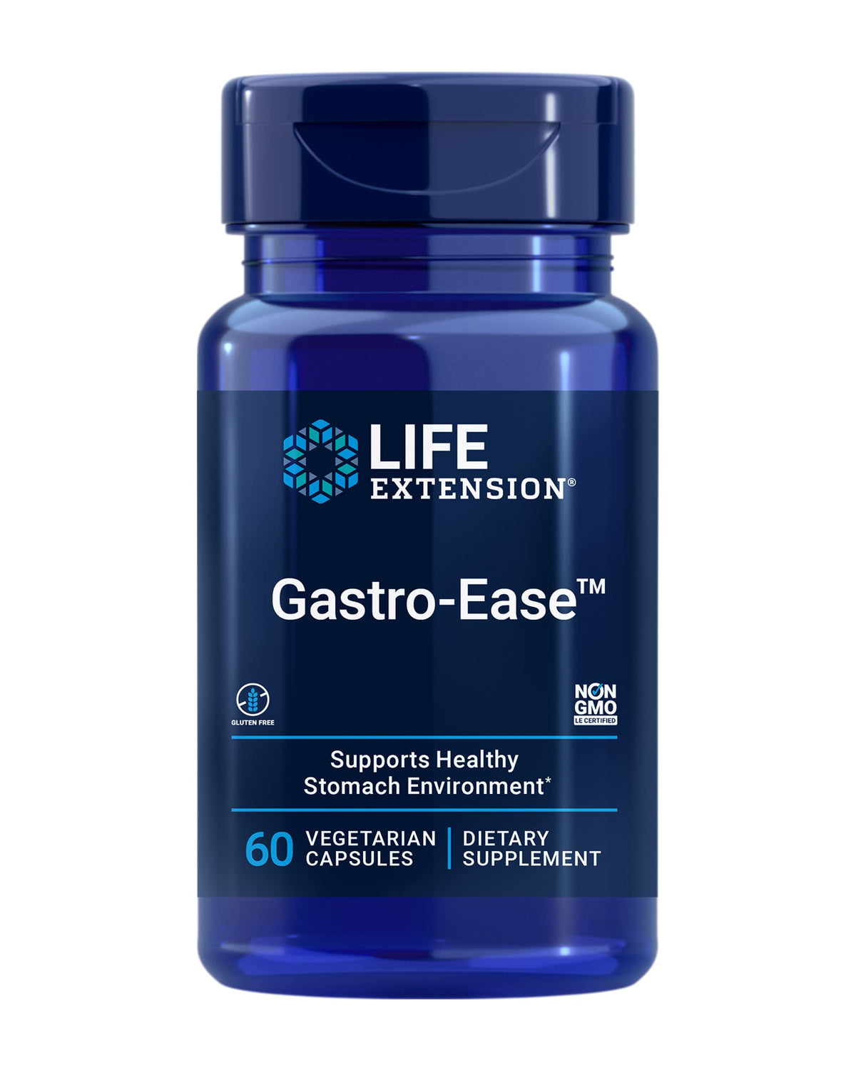 Life Extension envase frontal mostrando Gastro-Ease y claridad de propósito