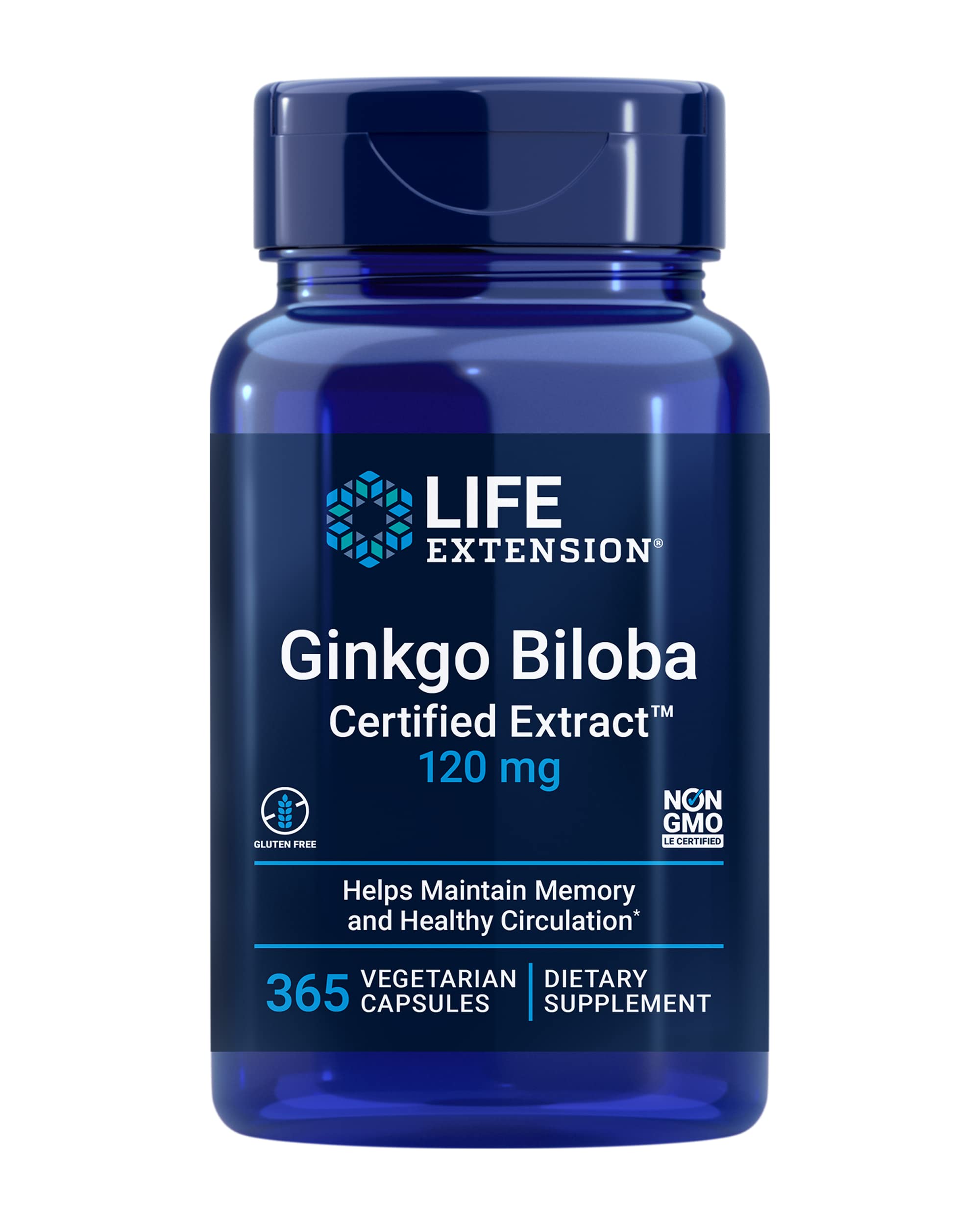 Life Extension envase frontal mostrando 365 cápsulas y beneficio de suministro anual