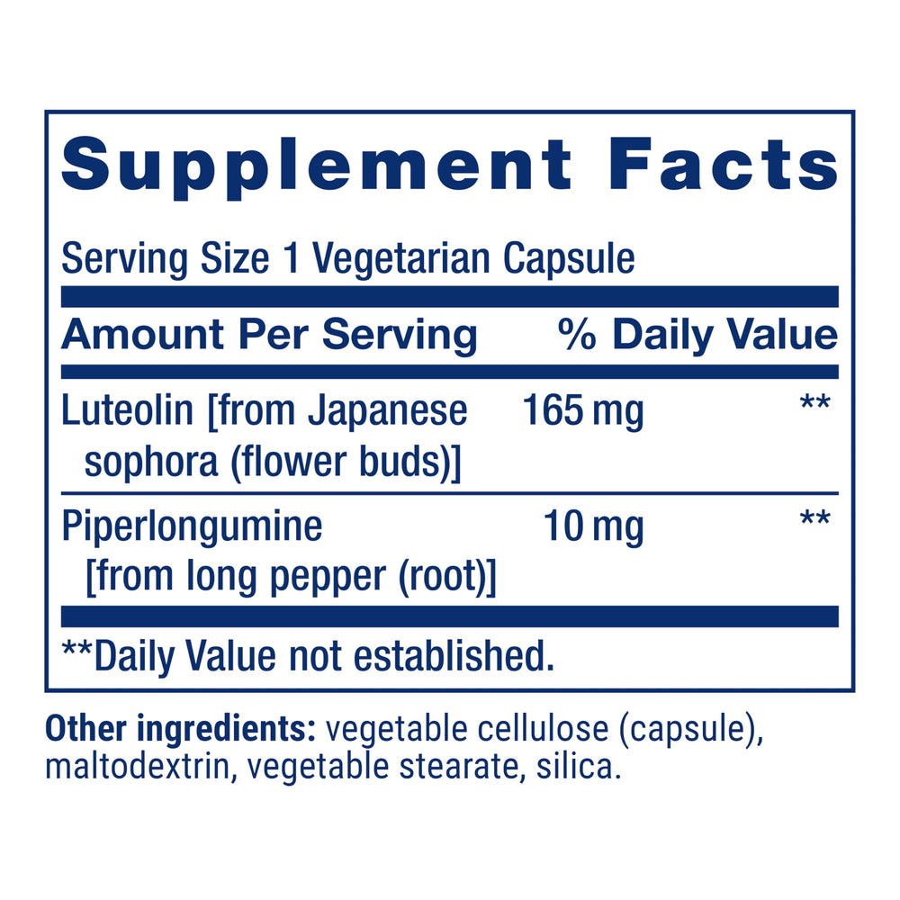 Life Extension ingredientes luteolina y piperlongumina como enfoque natural