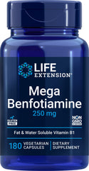 Life Extension frasco frontal mostrando 180 cápsulas y composición clara