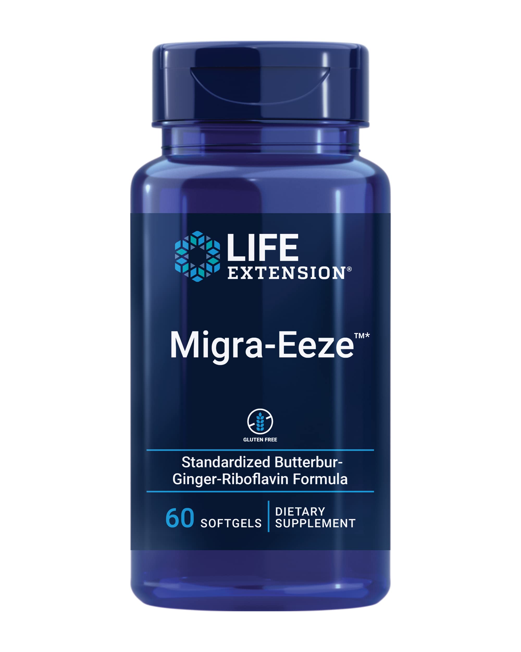 Life Extension envase frontal mostrando etiquetado y beneficio de confort craneal