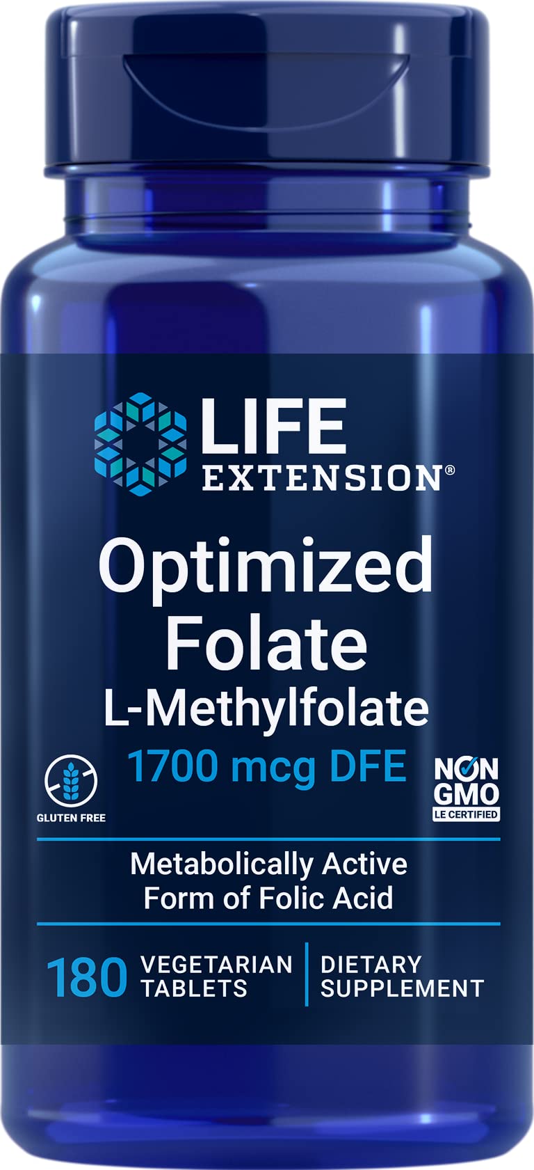 Life Extension frontal del envase mostrando diseño y cantidad de tabletas