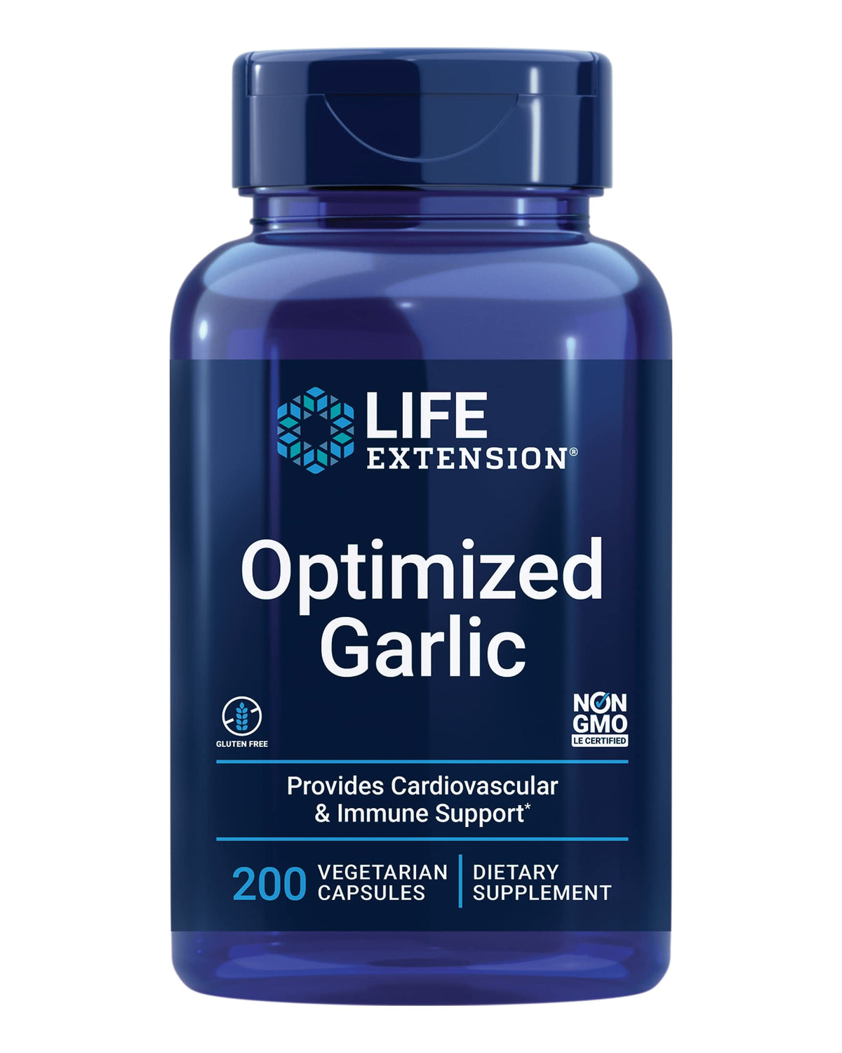 Life Extension botella frontal mostrando 200 cápsulas y etiqueta