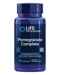 Life Extension bote frontal de Pomegranate Complete mostrando diseño y cantidad
