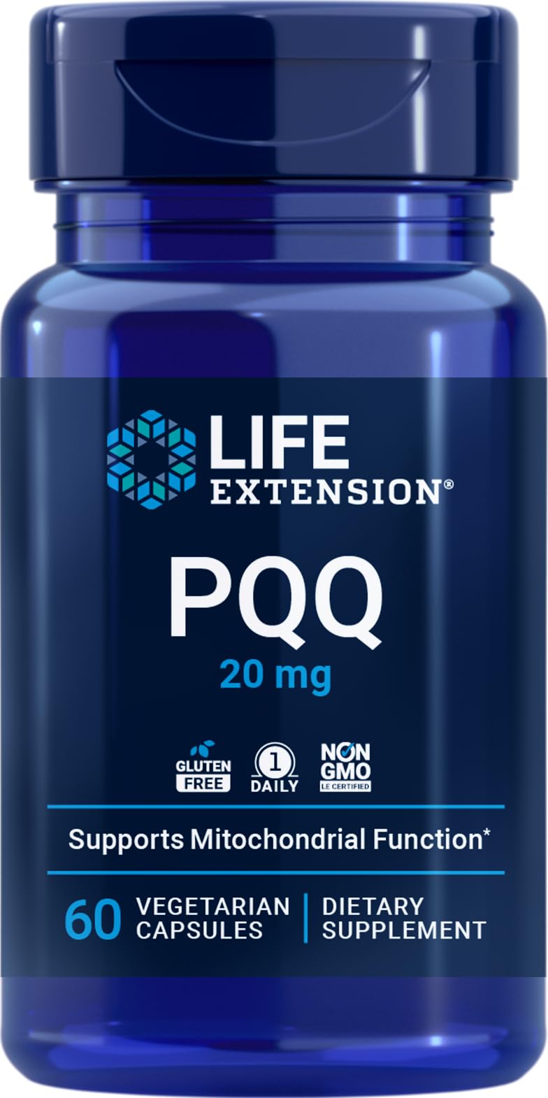 Life Extension frasco frontal mostrando etiqueta clara y cantidad de cápsulas