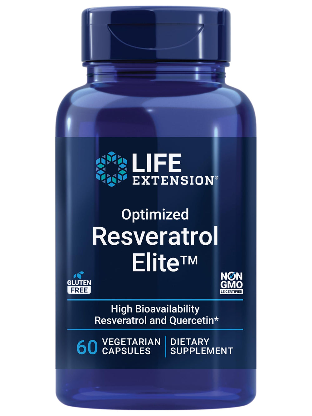 Life Extension frasco frontal mostrando etiqueta y beneficios