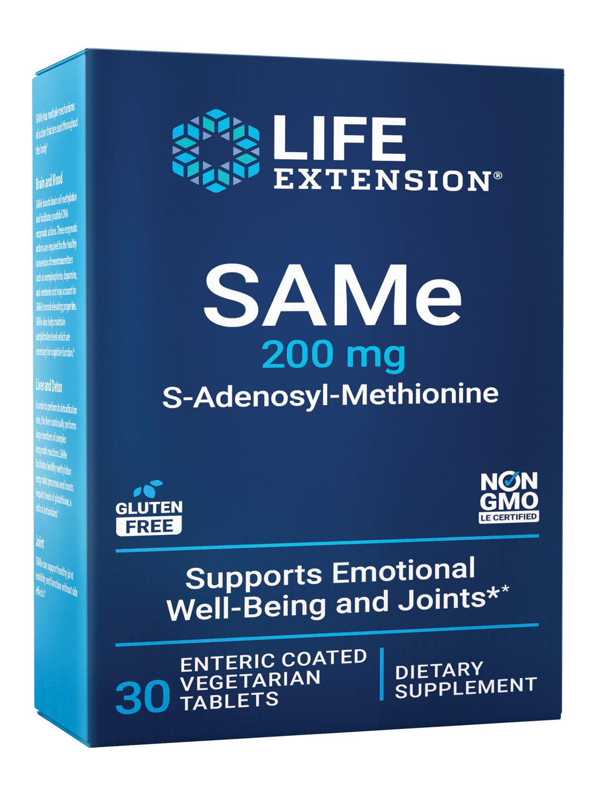 Life Extension frasco frontal mostrando 30 tabletas, calidad y confianza