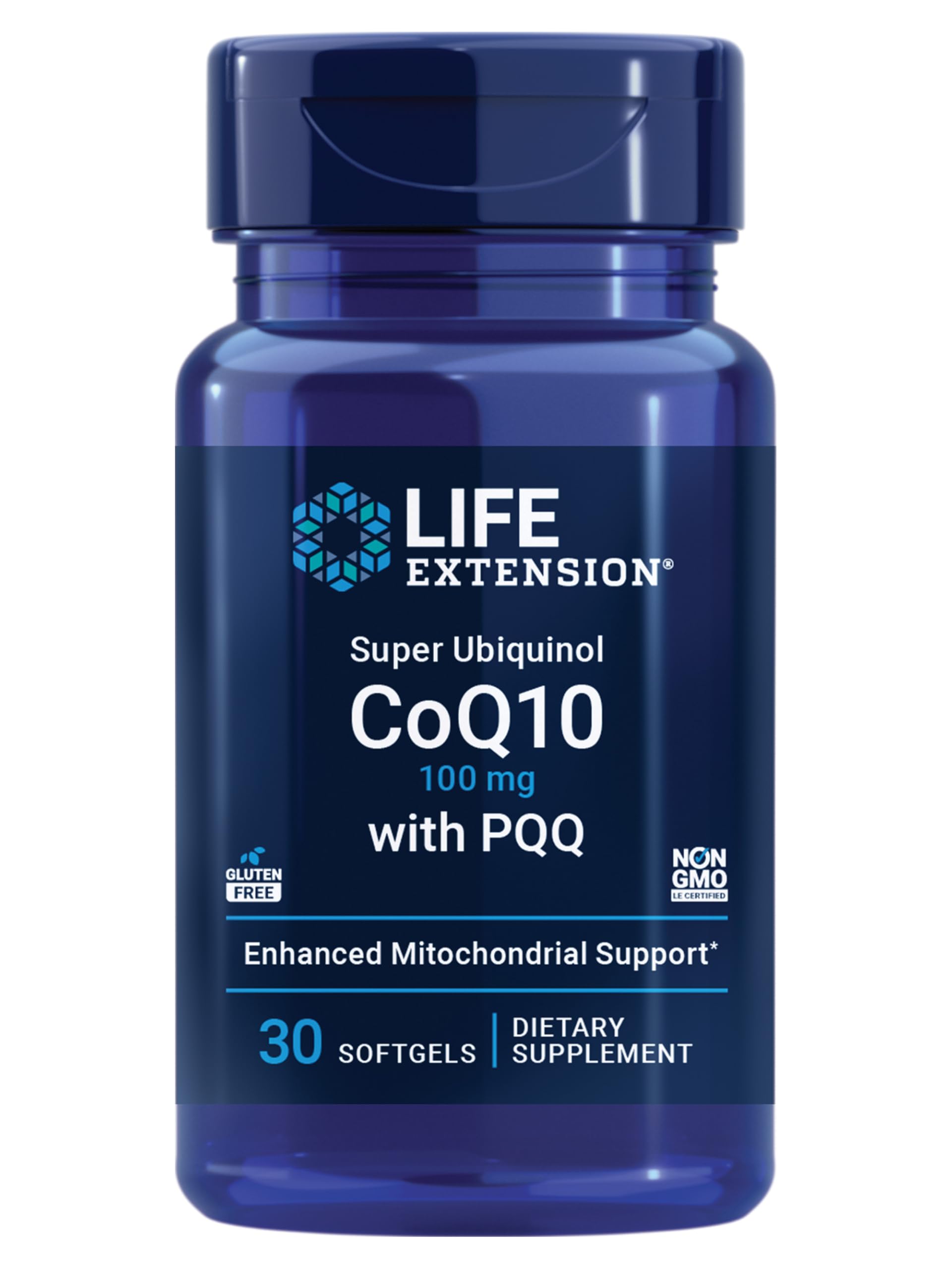 Life Extension paquete frontal mostrando softgels y ventaja de absorción