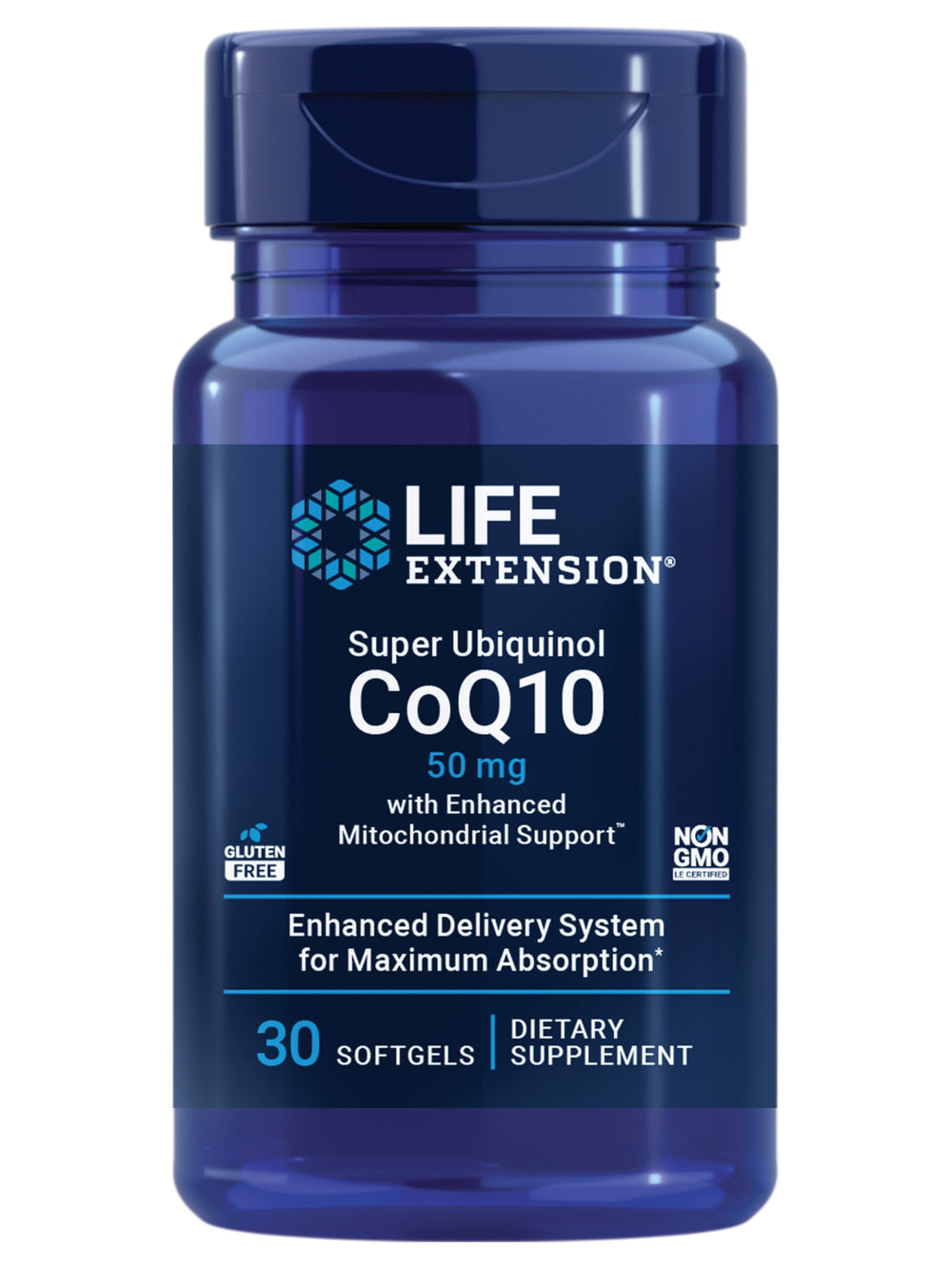 Life Extension envase frontal mostrando información clave y beneficio de energía