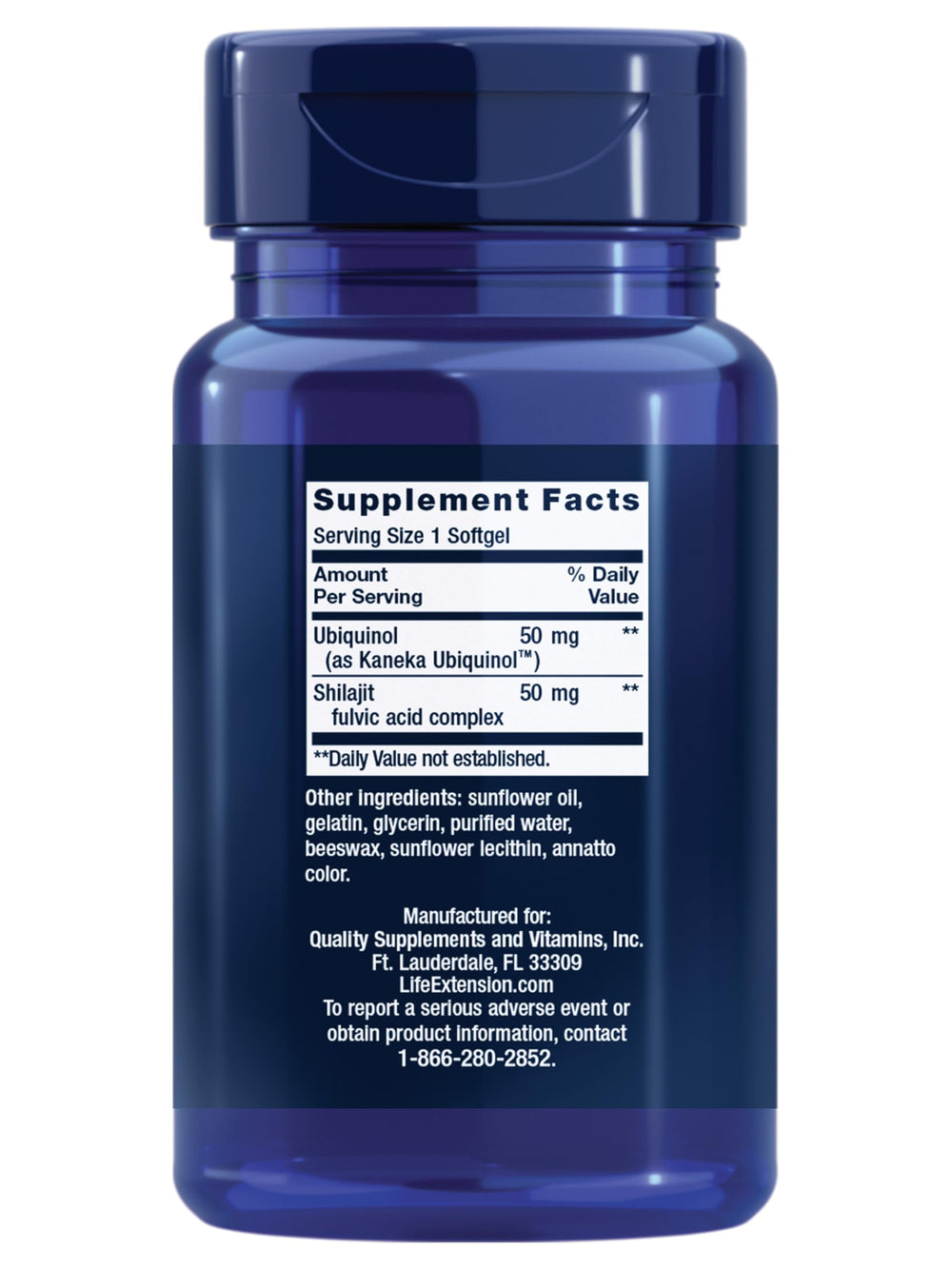 Life Extension softgel en primer plano destacando fácil de tragar y absorción