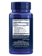 Life Extension etiqueta lateral con información de ingredientes y dosis claras