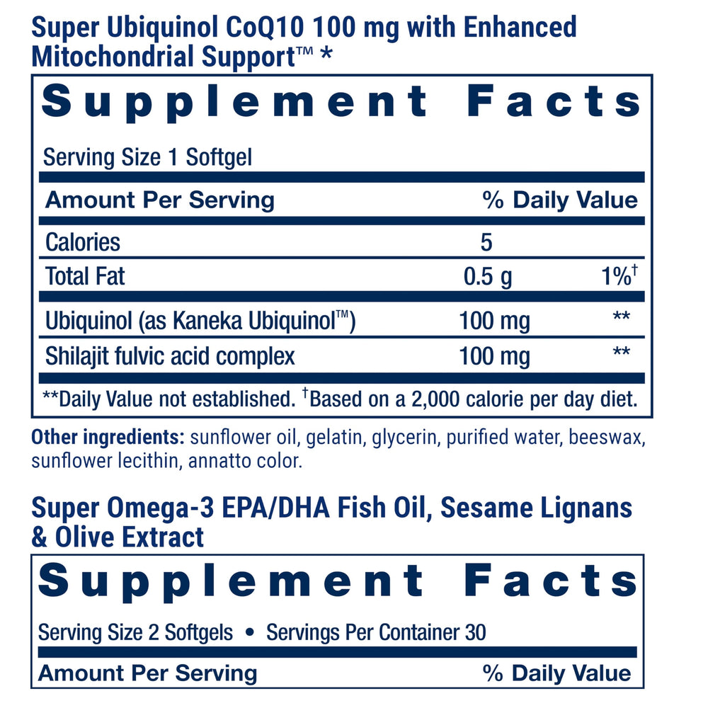 Life Extension ubiquinol 100 mg softgel, energía celular más biodisponible