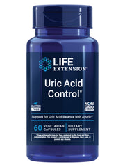 Life Extension vista frontal del envase con beneficio de control de ácido úrico
