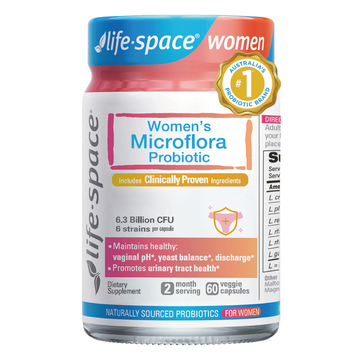 Life-Space frente del empaque que destaca formulación para pH femenino y confianza