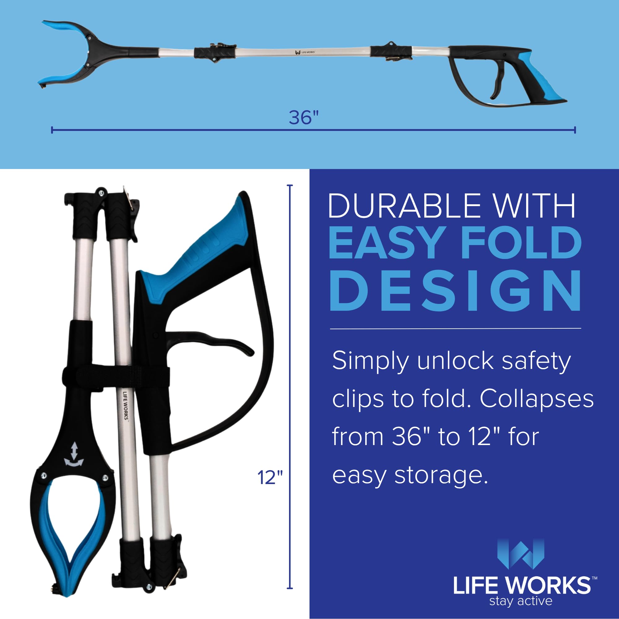 LIFE WORKS primer plano de las mandíbulas con textura para mejor agarre y protección