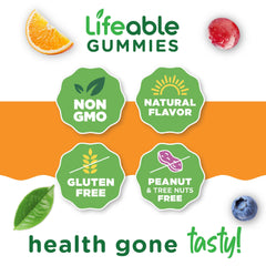 Lifeable calcio magnesio zinc d3 gomitas etiqueta nutricion, información clara para la selección