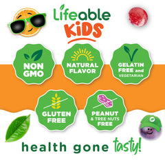 Lifeable etiqueta nutricional detallada con información de 1000 IU por gomita