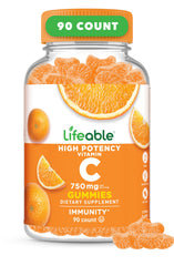 Lifeable envase frontal de gomitas vitamina C con información clara