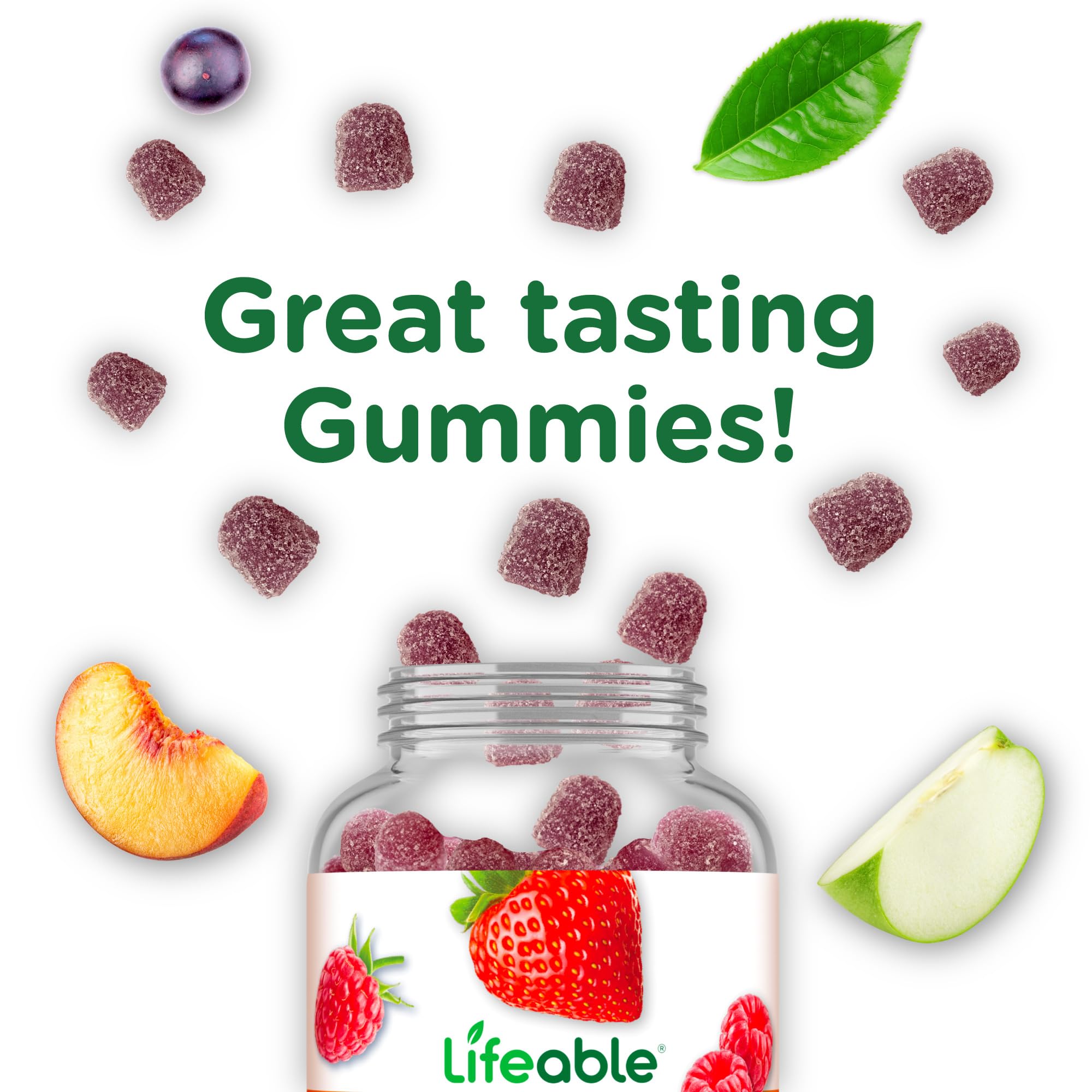 Lifeable ingredientes vegetales en primer plano, comunica alternativa sin gelatina