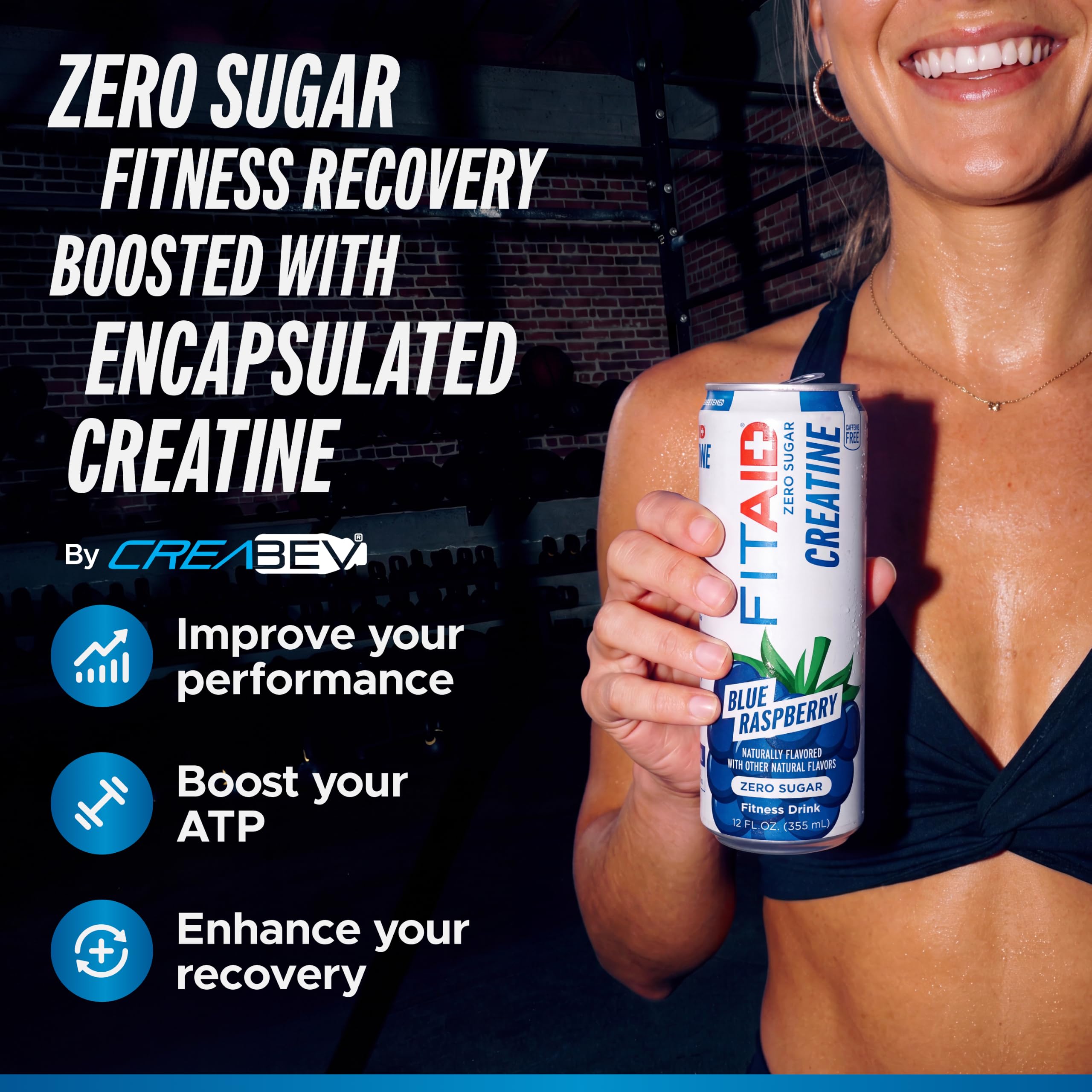 LIFEAID lata FITAID creatine en mano para comparar tamaño portable