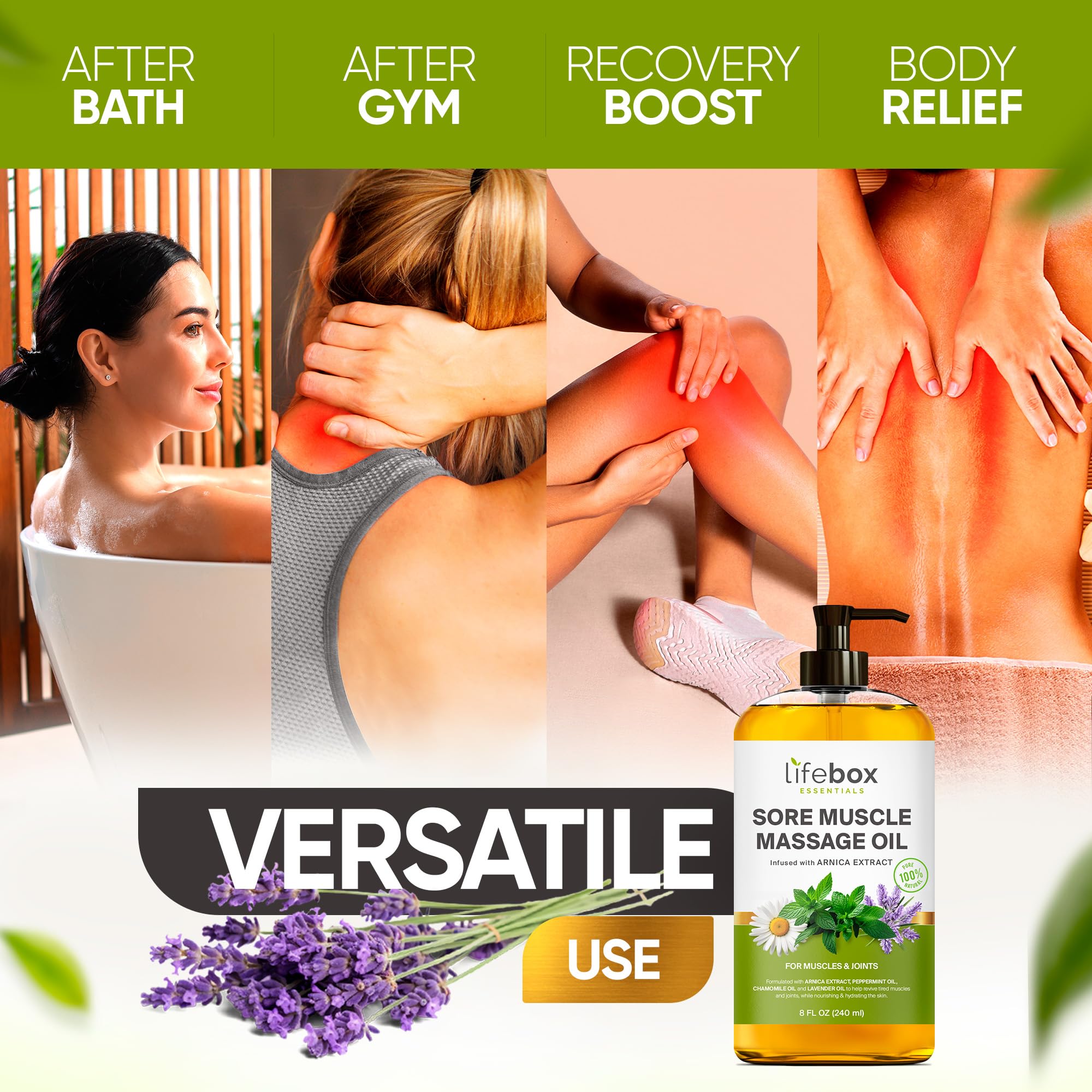 Lifebox Essentials aceite en bolsa de deporte listo para llevar al entrenamiento