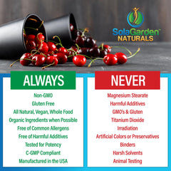 LifeGarden Naturals cápsulas dentro de botella abierta para fácil consumo diario
