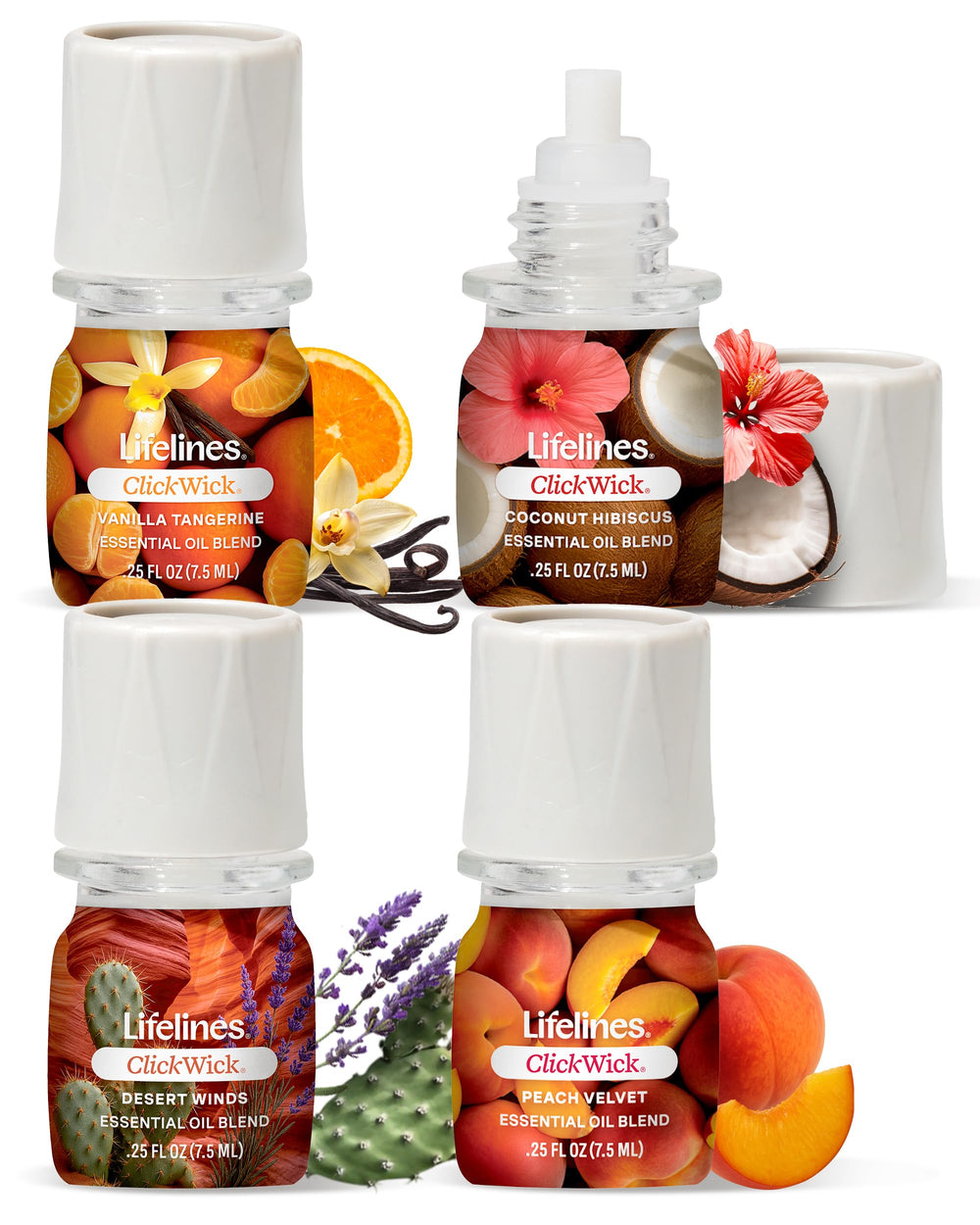 Lifelines pack frontal mostrando las cuatro botellas y beneficios prácticos