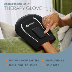 LifePro Allevaglove detalle del material elástico y suave para confort prolongado