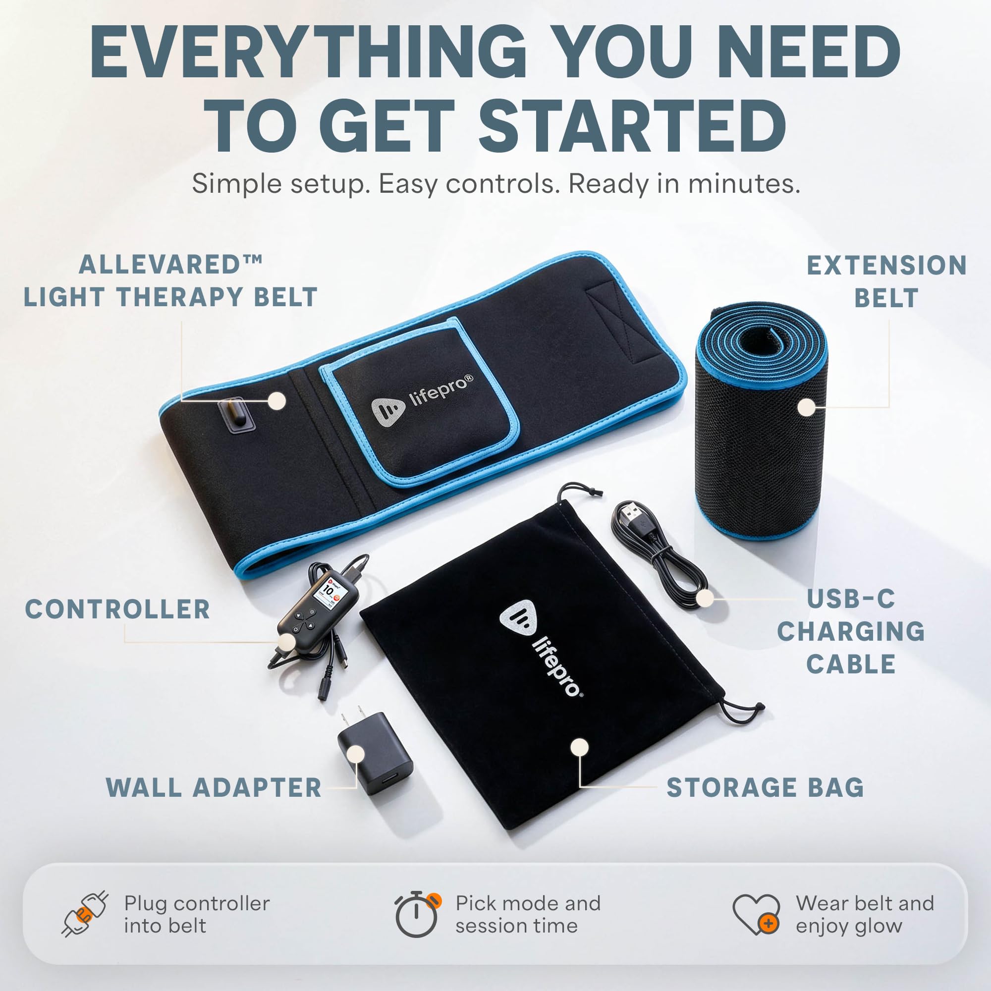 LifePro Allevared caja y accesorios, listo para uso inmediato