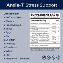 LifeSeasons Anxie-T persona en escritorio tomando cápsula para enfoque relajado