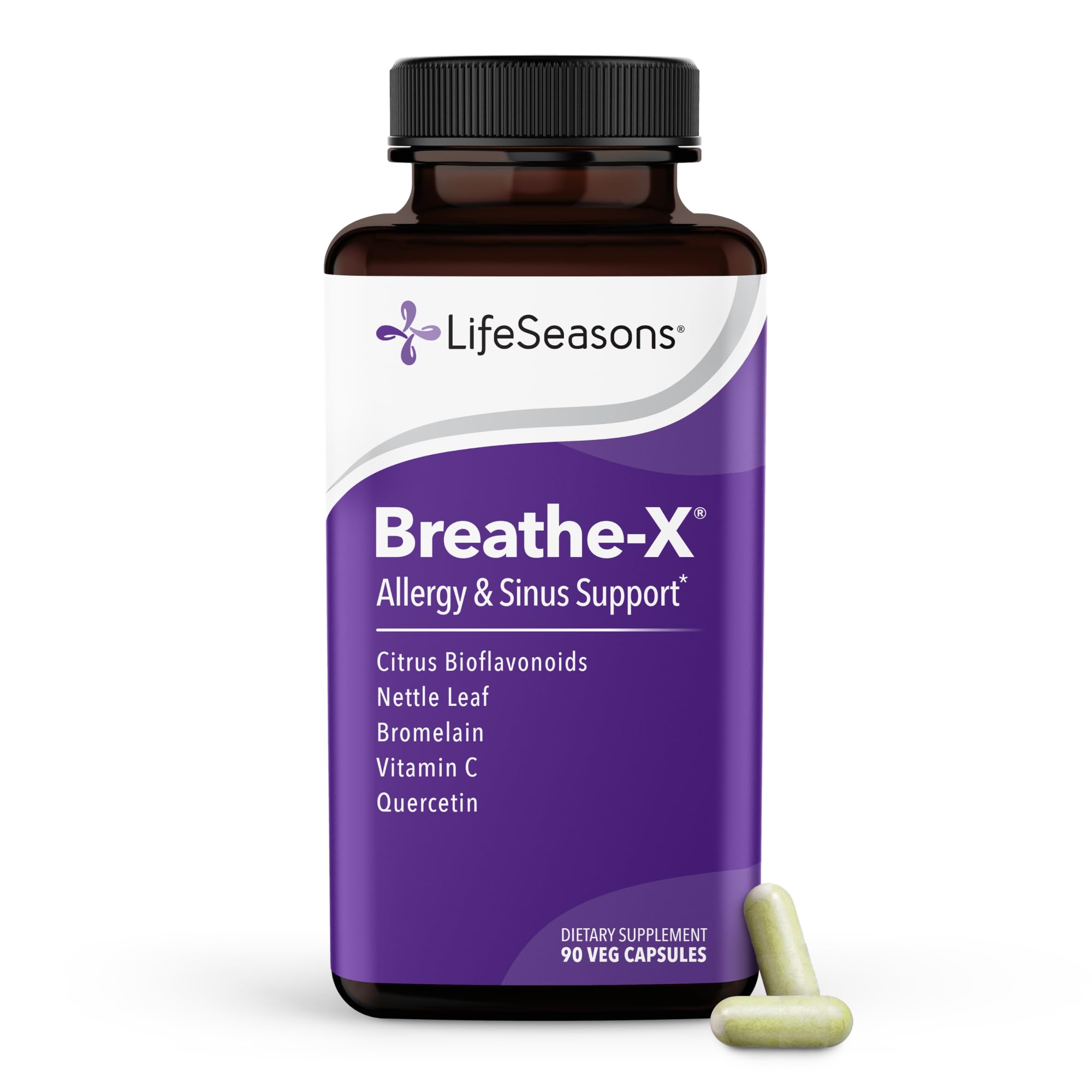 LifeSeasons Breathe-X frente del envase mostrando bote y diseño claro