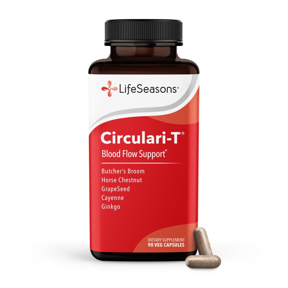 LifeSeasons Circulari-T frente del empaque mostrando la combinación de ingredientes y beneficios