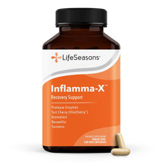 LifeSeasons Inflamma-X frente del empaque mostrando diseño y tamaño, confianza y claridad
