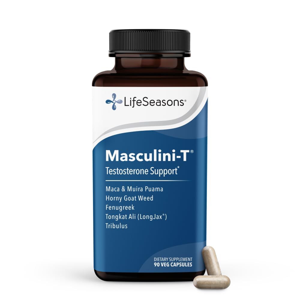 LifeSeasons envase frontal de Masculini-T mostrando diseño claro y fácil identificación del producto