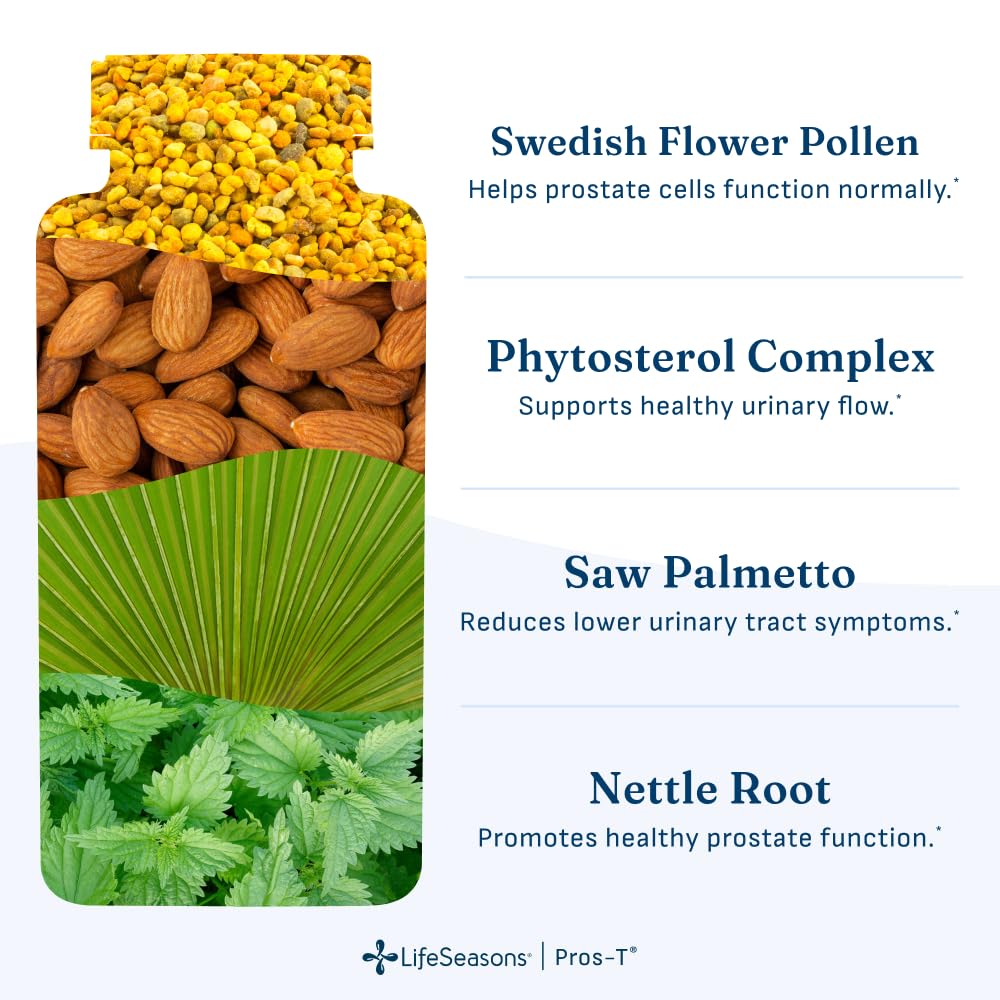 LifeSeasons Pros-T ingredientes saw palmetto y ortiga con beneficio natural