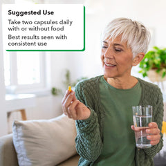 LifeSeasons Puri-T: detalle visual de textura suave y cápsulas fáciles de tragar.