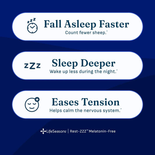 LifeSeasons cápsulas Rest-ZZZ en mano para dosificación fácil y confianza