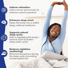 LifeSeasons Rest-ZZZ etiqueta frontal destaca apoyo suave para relajación nocturna