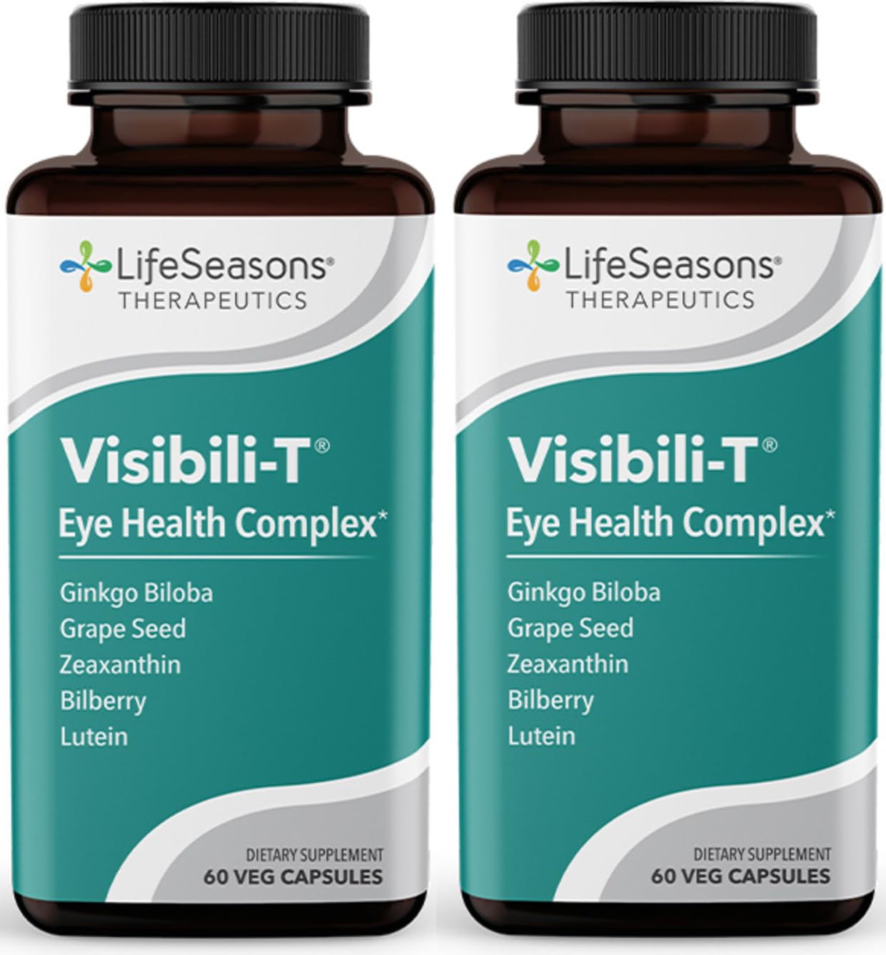 Visibili-T LifeSeasons, botella de cápsulas para apoyo diario de la vista.