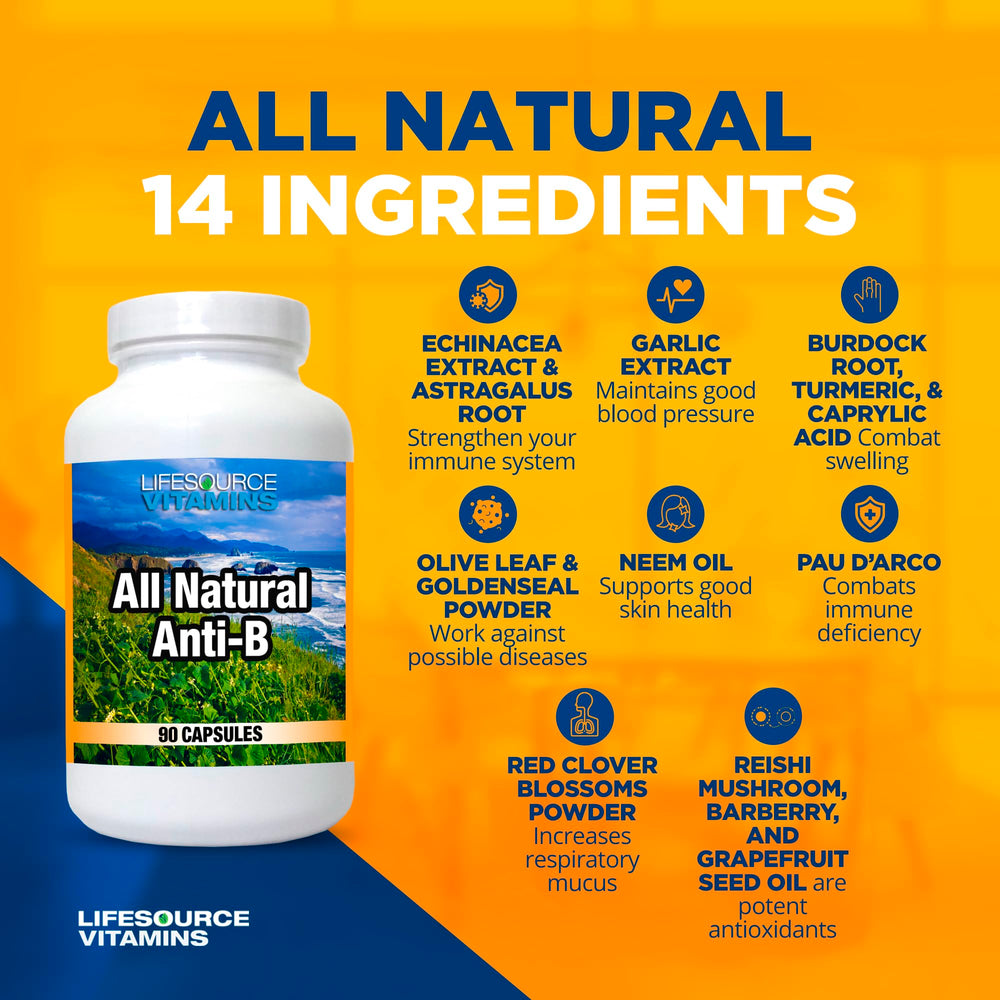 LifeSource Vitamins ingredientes dispuestos: echinacea ajo y reishi resaltando aporte botánico