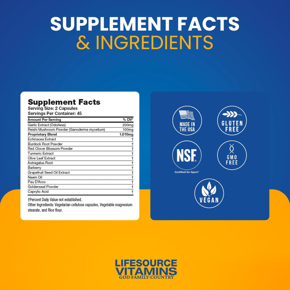 LifeSource Vitamins etiqueta detallada con lista de botánicos visible