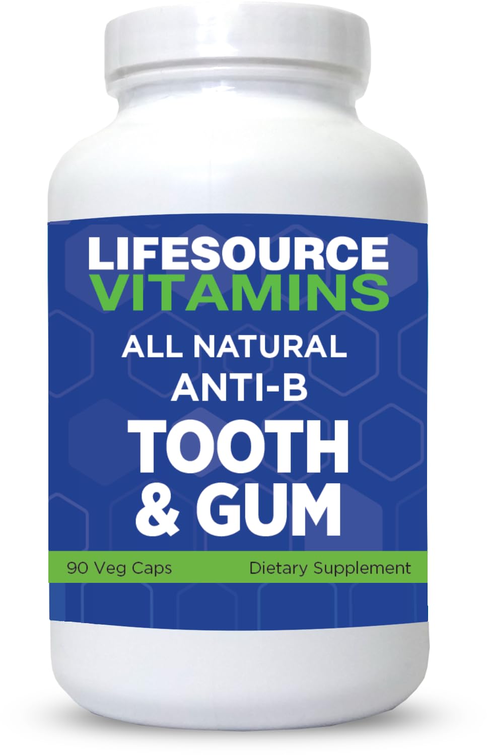 LifeSource Vitamins frasco frontal mostrando 90 cápsulas y beneficios
