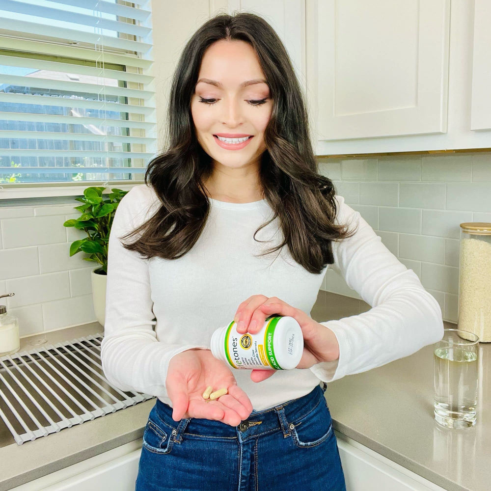 Life Tones suplemento junto a alimentos para escena de uso diario